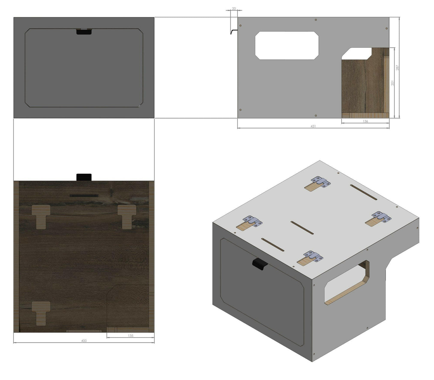 TRAKKA TRAKKIT Storage Module - Wheel Arch Modular Cabinetry  Motorhome Campervan Camper Van Conversion RV Recreational vehicle Future Next Gen Modular Cabinetry.