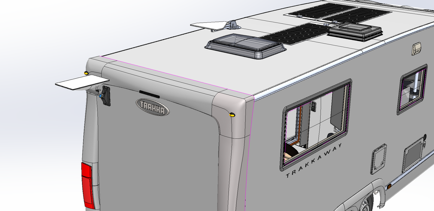 TRAKKA Starlink Antenna and Router Mount for Campervans, Motorhomes and Caravans Antenna Mount  Motorhome Campervan Camper Van Conversion RV Recreational vehicle Future Next Gen Modular Cabinetry.
