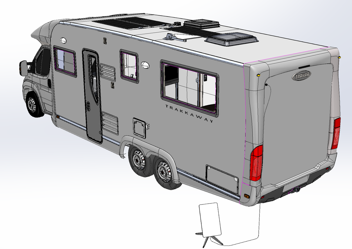TRAKKA Starlink Antenna and Router Mount for Campervans, Motorhomes and Caravans Antenna Mount  Motorhome Campervan Camper Van Conversion RV Recreational vehicle Future Next Gen Modular Cabinetry.