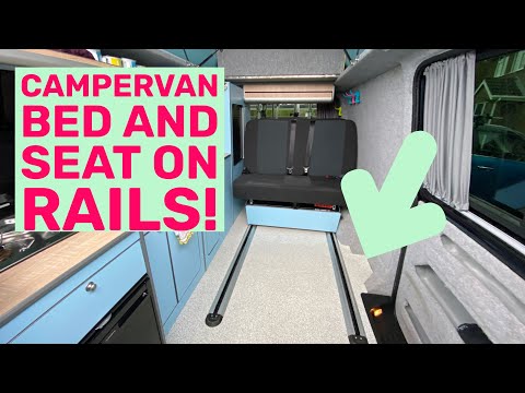 Load and play video in Gallery viewer, Smart Bed Seat Evolution Rail 3/4 Rock and Roll Bed for Van Conversions