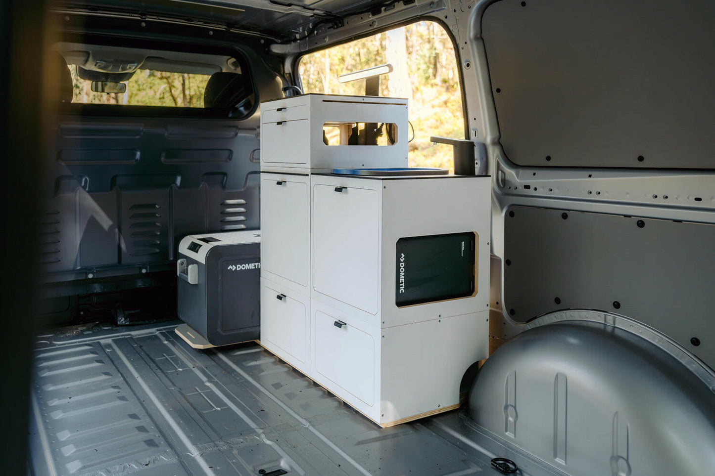 TRAKKA TRAKKIT Storage Module - Wheel Arch Modular Cabinetry  Motorhome Campervan Camper Van Conversion RV Recreational vehicle Future Next Gen Modular Cabinetry.