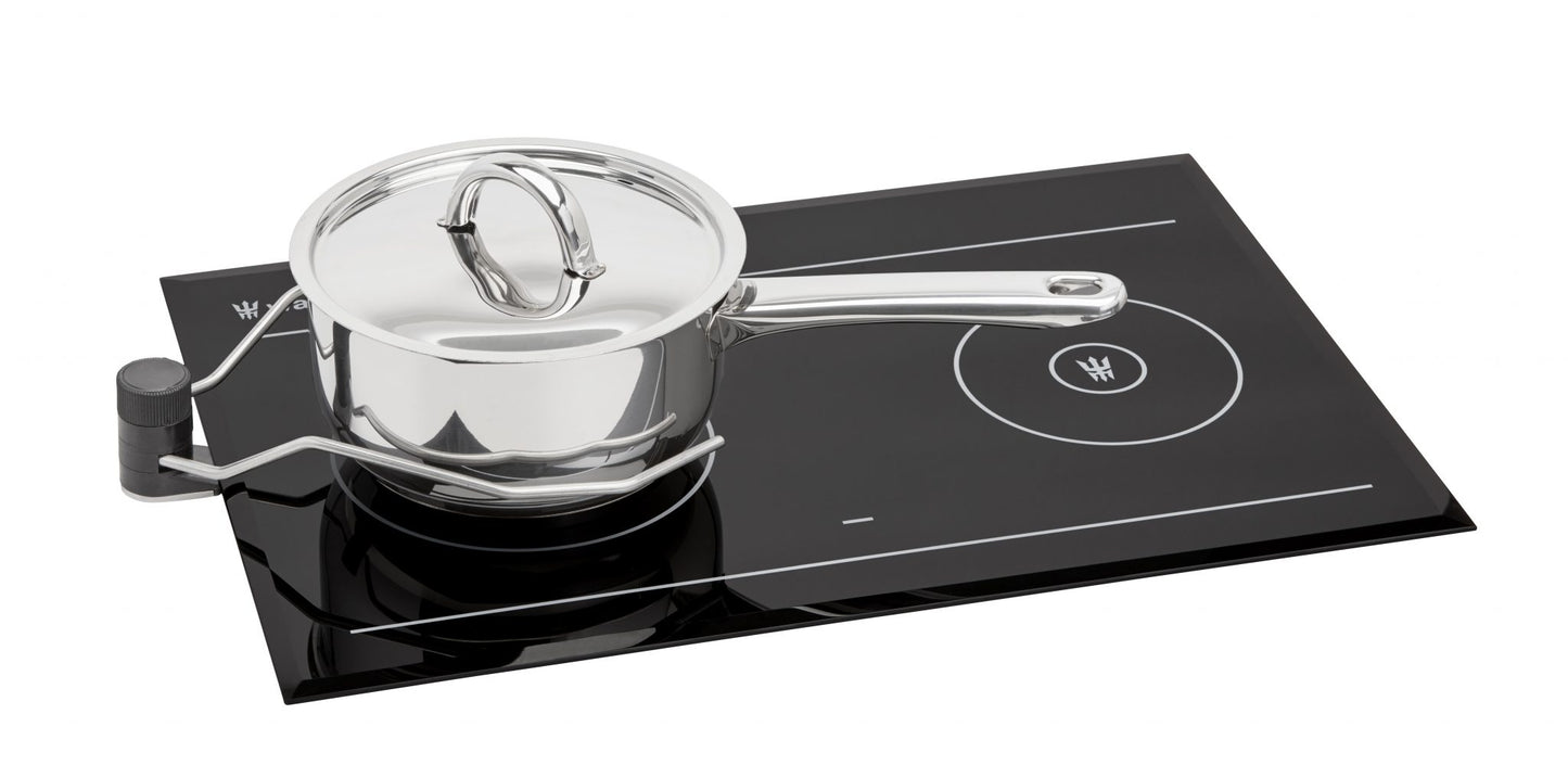 Stainless steel pot on an induction stove top