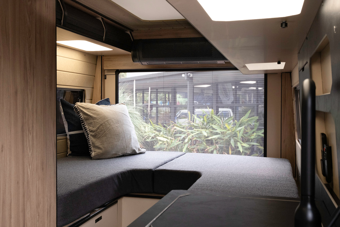 
                  
                    Torino interior with rear lounge, cushions and large side window
                  
                