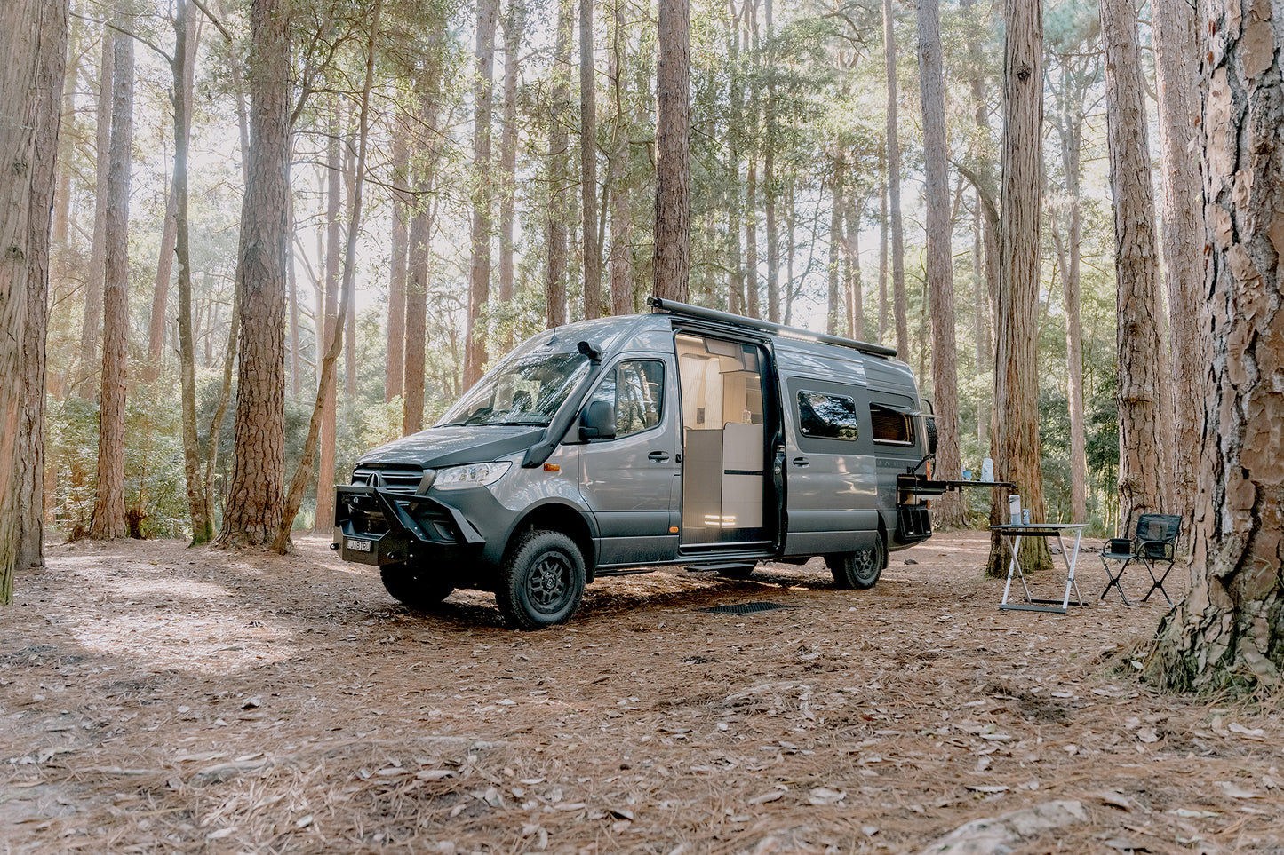 Jabiru on the Mercedes-Benz Sprinter AWD parked in a forest (model photo)